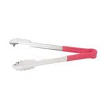 PINCE 12"  ACIER INOXYDABLE  MANCHE ROUGE
